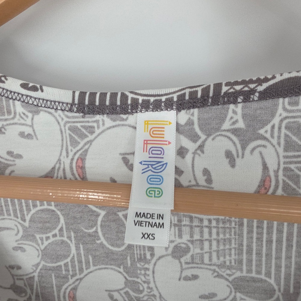 LuLaRoe Disney Classic T Shirt Womens XXS Grey Mickey Mouse Graphic Scoop Neck - Picture 3 of 6